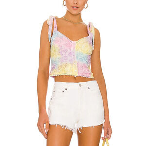 Majorelle 'Angie' Pink Cotton Bustier Top Size M